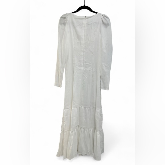 NEW Western Vintage | S, M | Sexy White Effortless Flowy Ruffle Maxi Ankle Dress - Picture 3 of 10